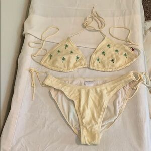 Yellow Palm Tree Bikini Set